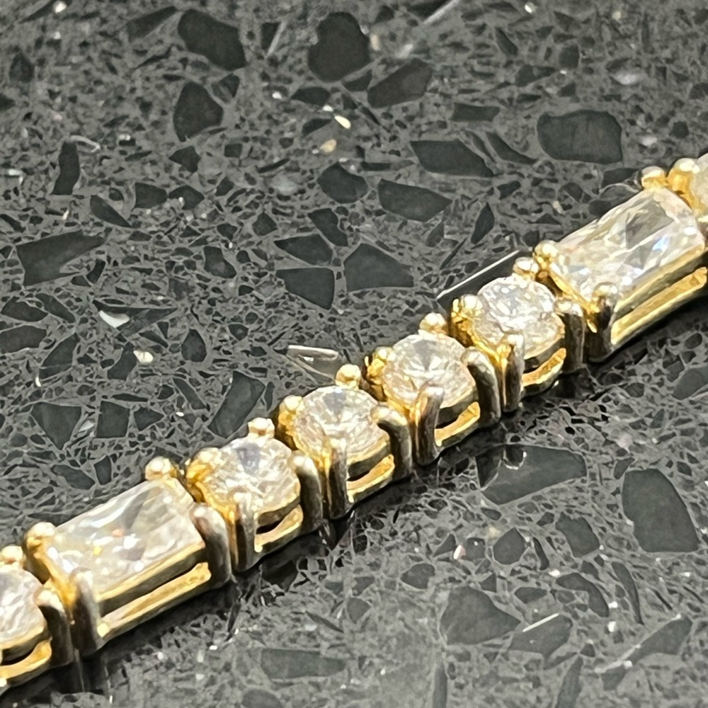 Victoria Wieck Vintage absolute CZ radiant round cut tennis bracelet Gold HSN
